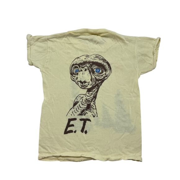 Vintage 80s ET & Me Yellow Short Sleeve Tee Size 6 Kids Personalized Rainbow
